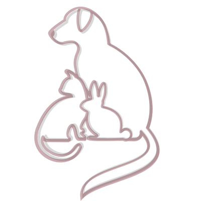 Stilisiertes Icon eines Hundes, einer Katze und eines Hasen.