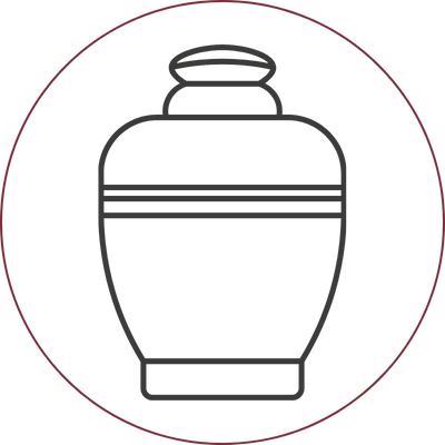 Icon Urne. Bestattung der verstorbenen Haustiere.
