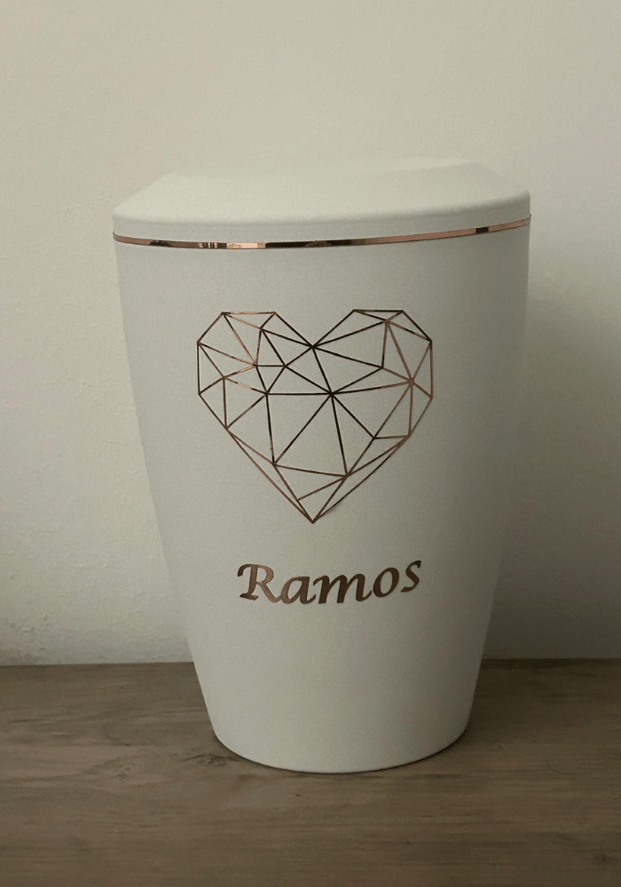 Beispielurne der Tierbestattung Fell und Flügel.